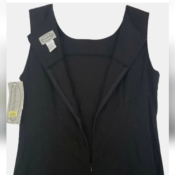 Linen Blend Maxi Dress Black VTG. Stonebridge Size 8 Sleeveless NWT. - Picture 11 of 11